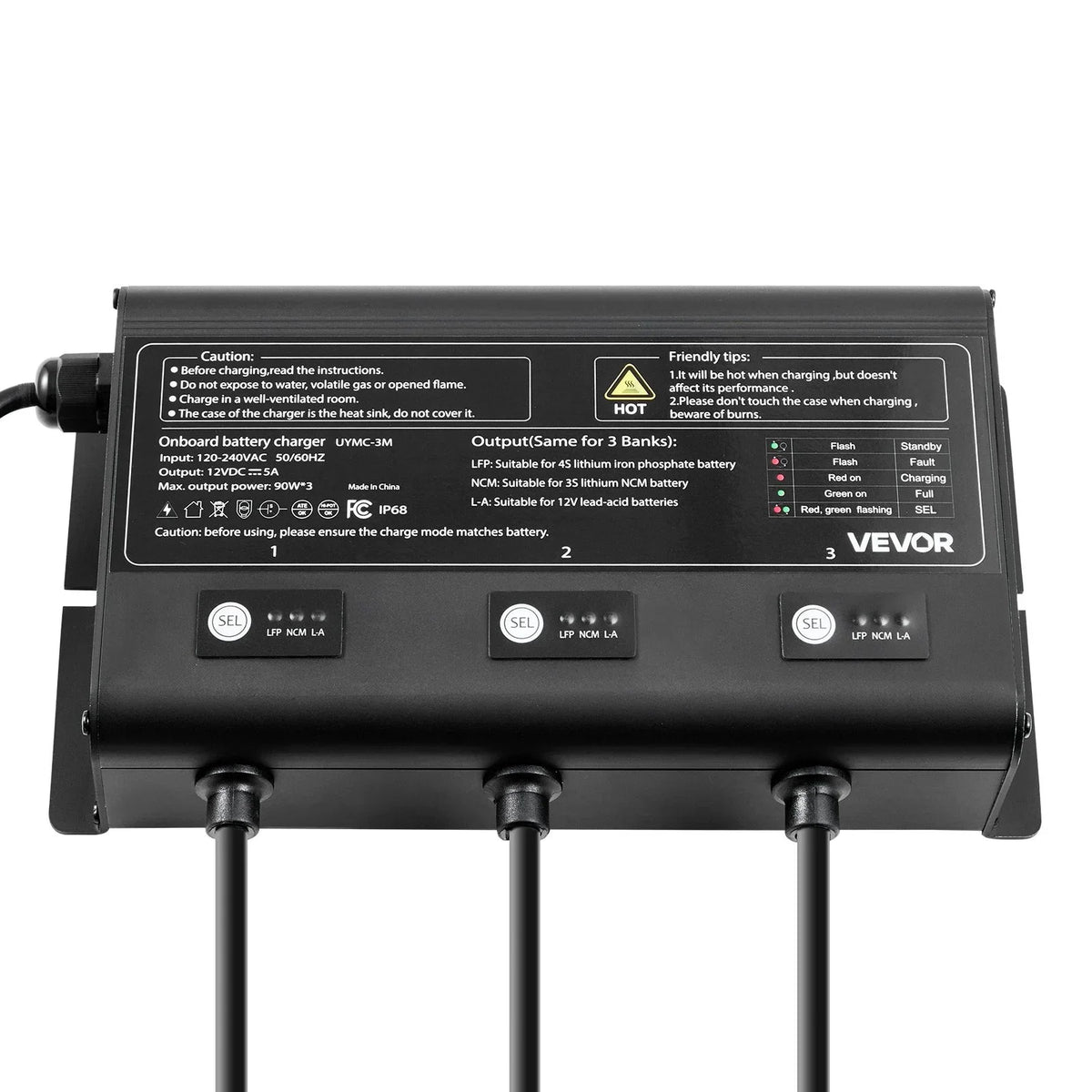 3-Bank 5A 12V Smart Marine Battery Charger Onboard IP68 Waterproof Boat RV Yacht - View 10