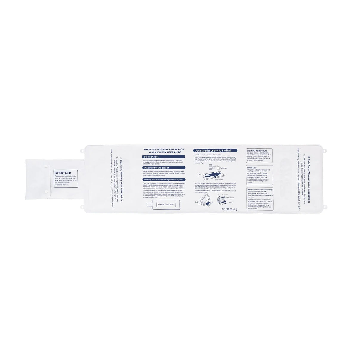 Early Alert Bed Alarm System Wireless Bed Sensor Pad with Call Button & Pager - View 10