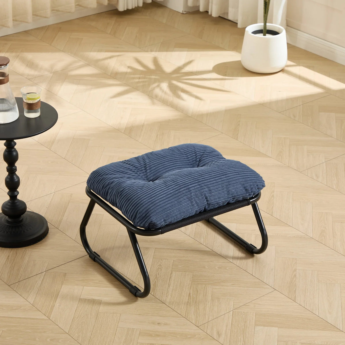 Patio Outdoor Lounge Chair with Ottoman, Comfy Sling Recliner Chair with Puffy Cushion - View 74