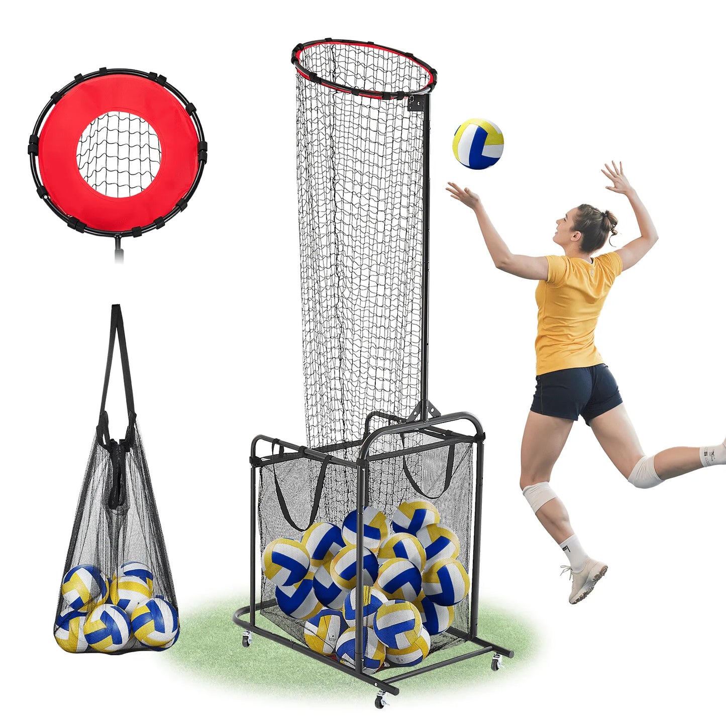 Volleyball Setter Training Equipment Trainer Net Angle and Height Adjustable