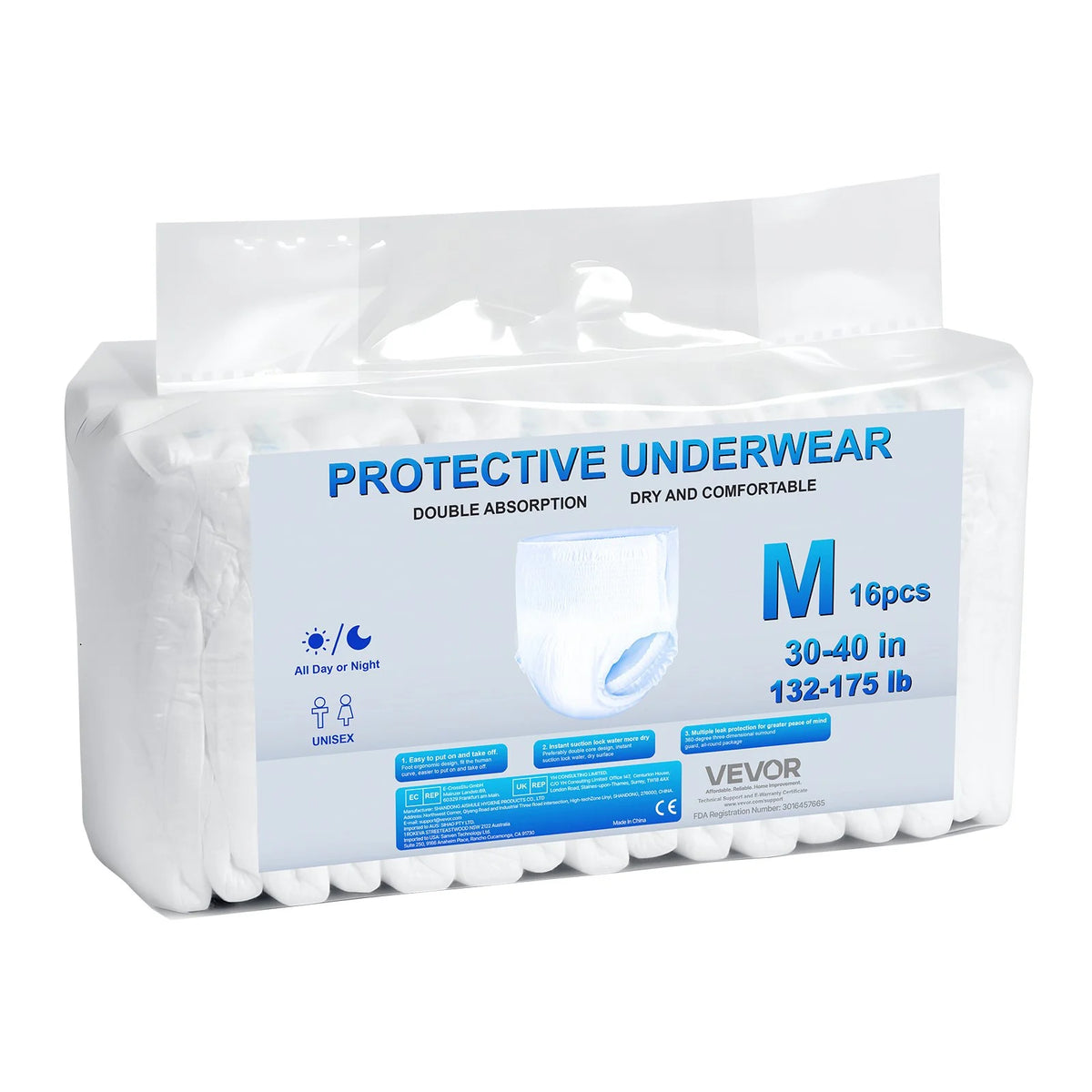 VEVOR Adult Incontinence Underwear Protective Underwear for Men & Women M Size - View 10