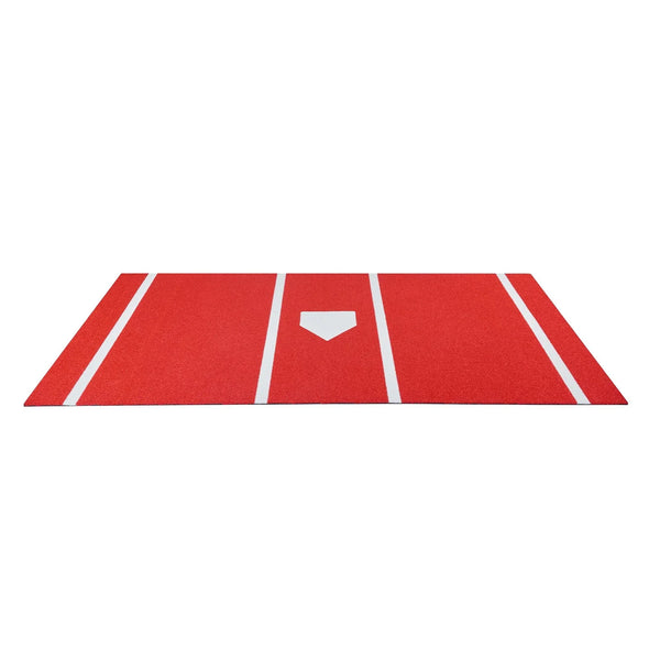 VEVOR Baseball Hitting Mat, 12x6 ft Batting Cage Mat, Batters Box Turf Mats, Softball Batting Practice Equipment with Home Plate and Anti Fade Turf, Portable Training Aid for Indoor Outdoor, Red