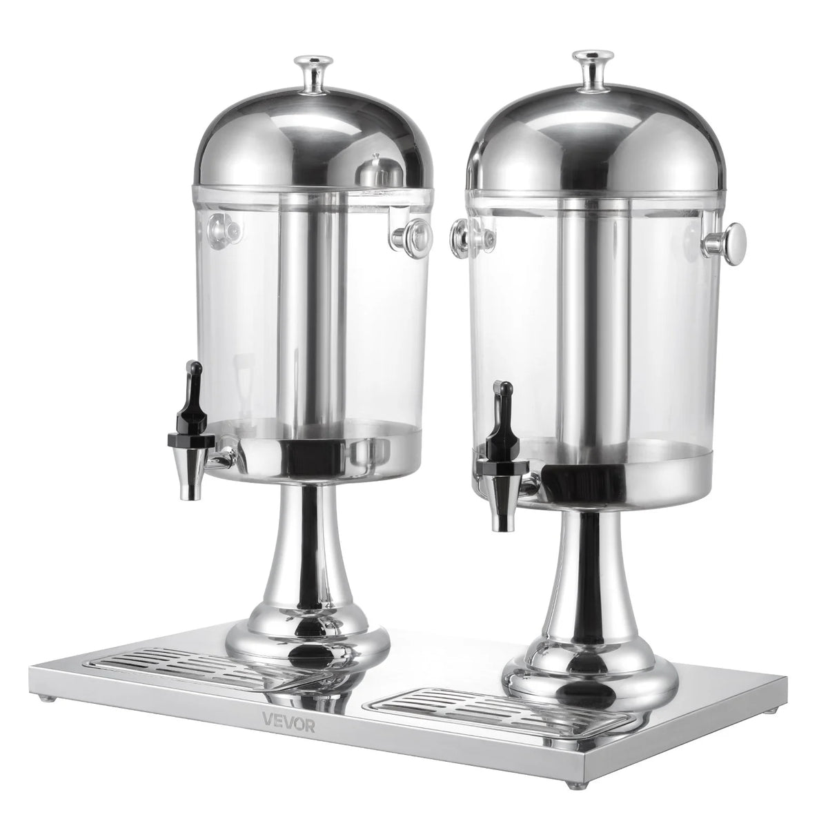 VEVOR Beverage Dispenser, 2.1 Gallon x 2 Drink Dispenser for Parties, Stainless Steel + Plastic Juice Dispensers with Spigot Ice Chamber Tray, Iced Tea Lemonade Dispensers, for Restaurants, Hotels - View 9