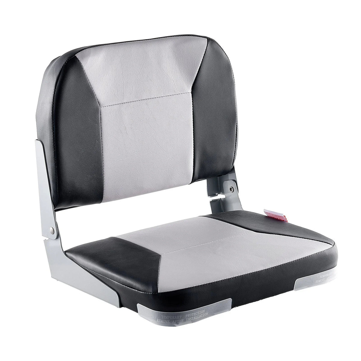 VEVOR Boat Seat, Low Backrest, Folding Fishing Boat Seat with Thickened Sponge Cushion & Waterproof PVC Leather, Aluminum Alloy Hinges, Flip Up Boat Seat for Fishing Boats, Yachts, Ships, Black & Grey - View 10