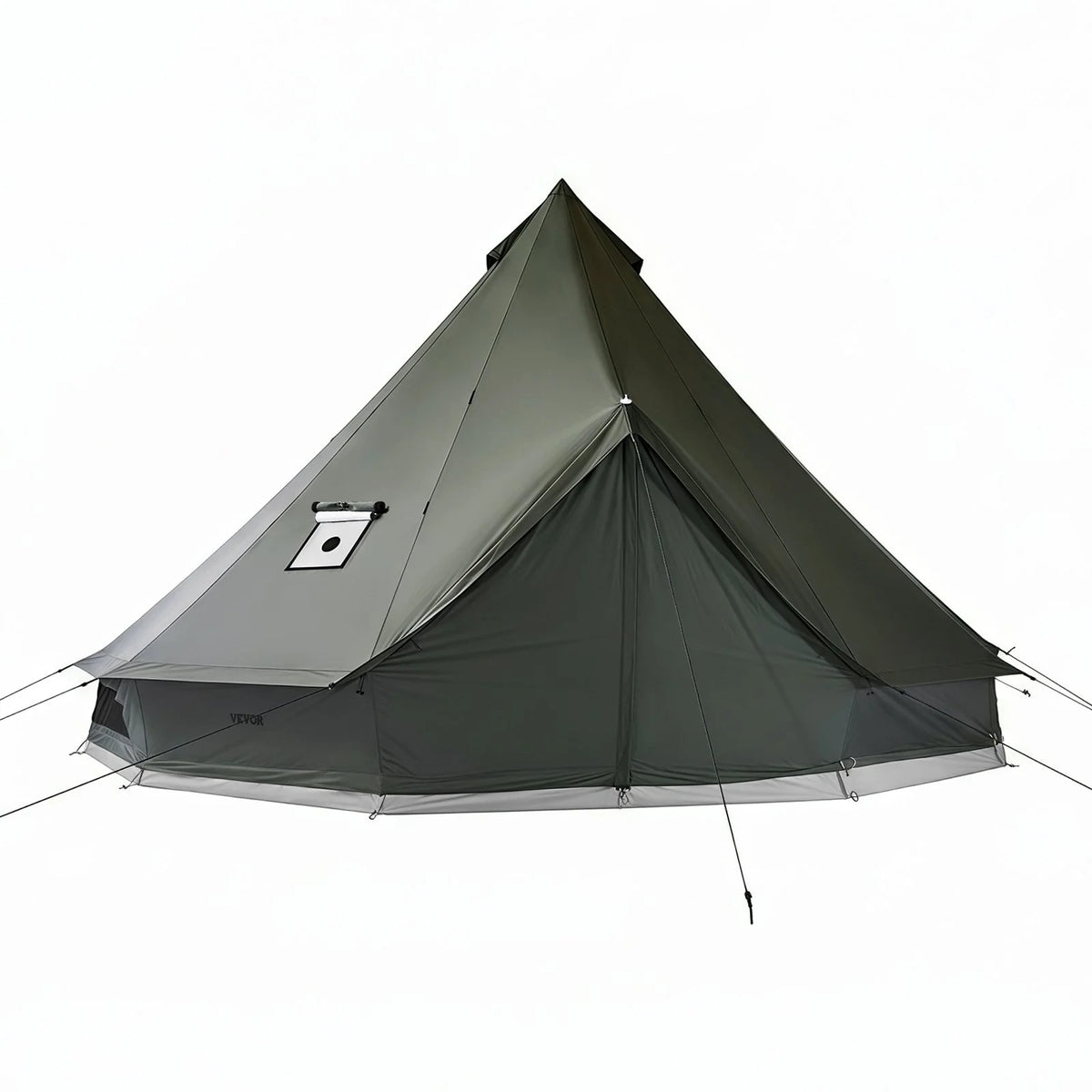 VEVOR Canvas Bell Tent, 4 Seasons 9.84 ft Yurt Tent for Camping with Stove Jack, Canvas Breathable Holds up to 3 People with Zipped Detachable Floor, for Family Camping Glamping Outdoor Hunting Party - View 10