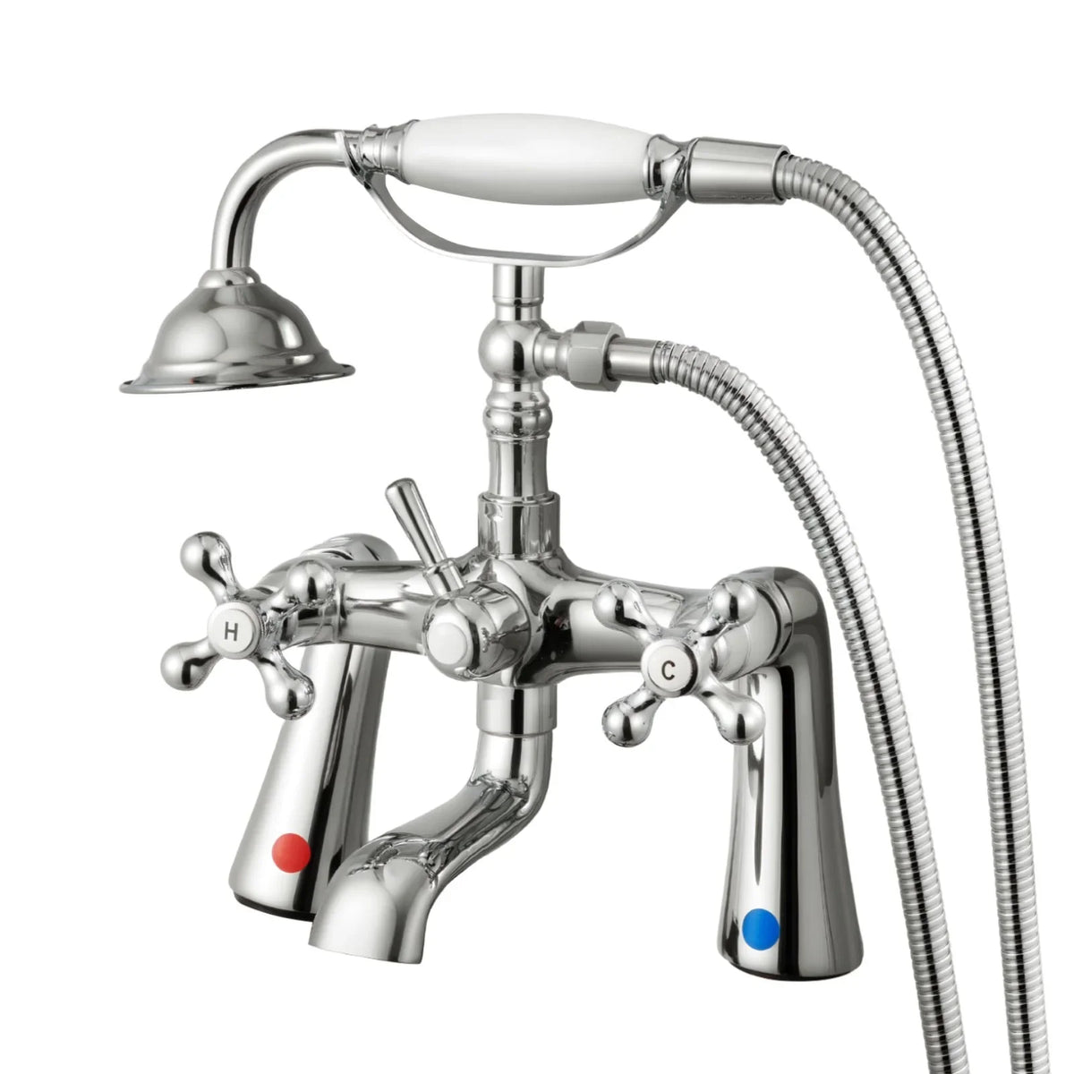 VEVOR Clawfoot Tub Faucet, Deck Mount Bathtub Faucets with Handheld Shower, Vintage Polished Chrome Clawfoot Tub Filler Faucet Shower Kit with 360° Rotation Spout & 59-inch Long Hose for Bathtubs - View 10