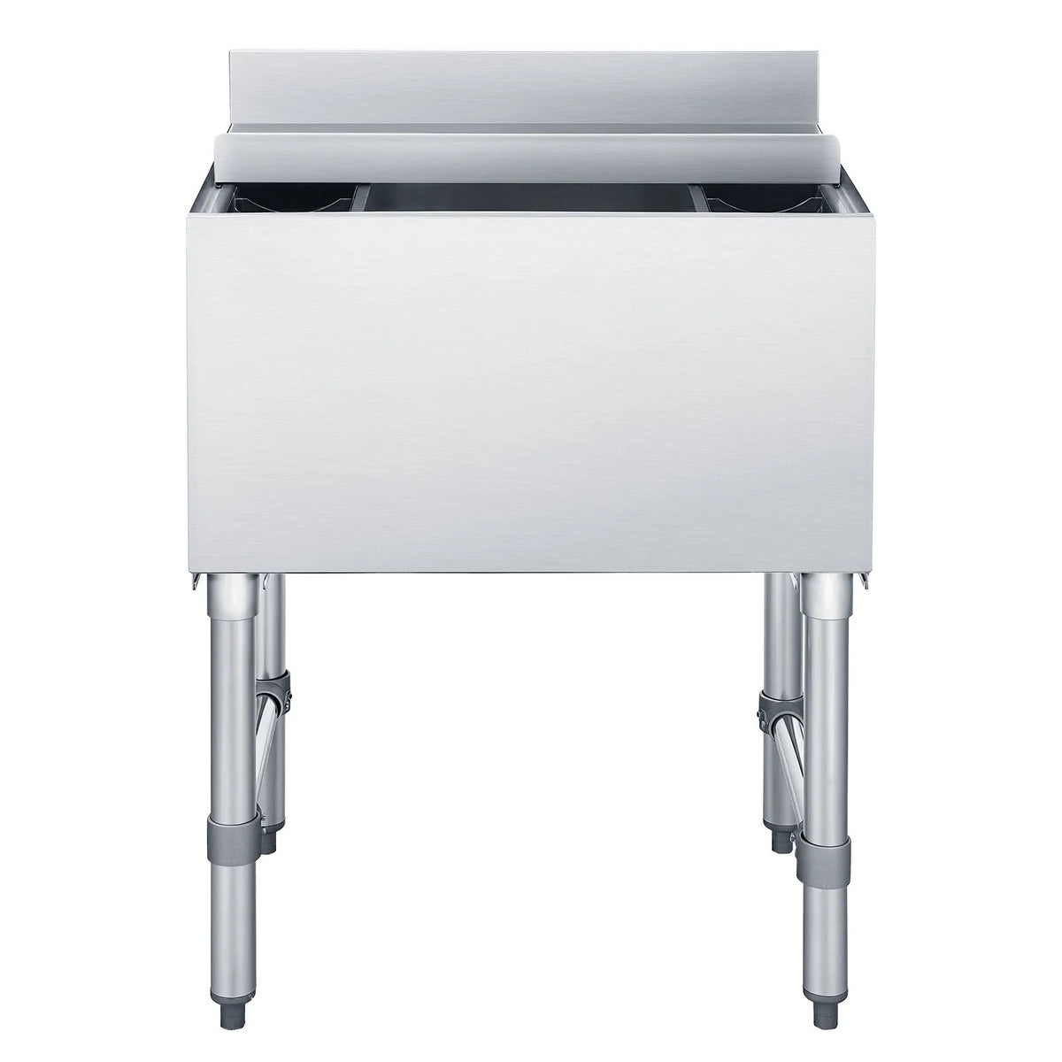 VEVOR Commercial Ice Bin, 82.9 Qt Max Capacity, 30 x 19 x 33 Inch Stainless Steel Ice Chest with Sliding Lid and Bottle Holders, Cooler Cart Cocktail Unit for Bar Restaurant Pub, NSF Certified - View 9