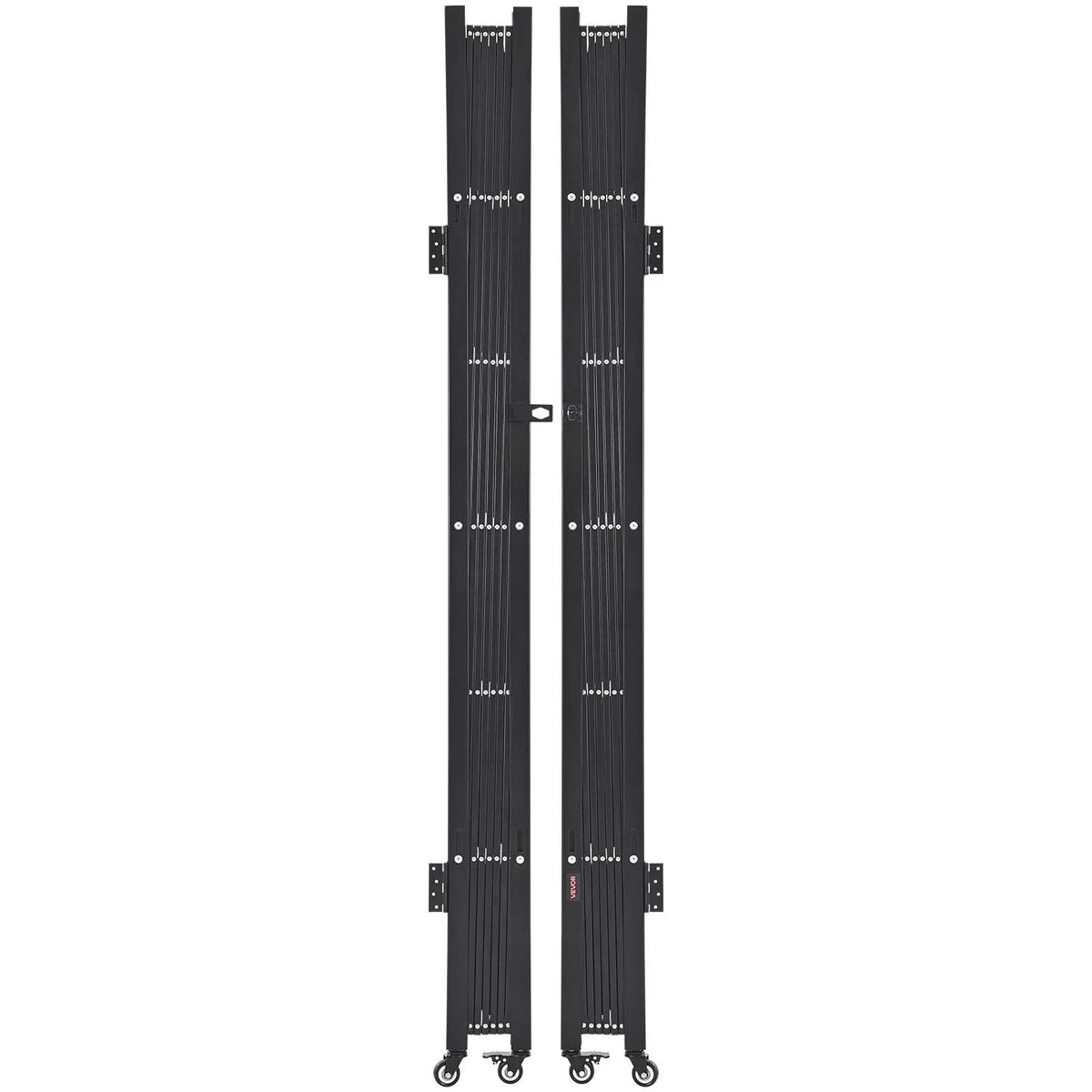 VEVOR Double Folding Security Gate, Lockable Scissor Gate with 360° Swivel Casters, Outdoor Barricade Steel Retractable Gates, for Entry Security, Garage, Warehouse & Pool, 155.12 x 86.81 in (W x H) - View 10