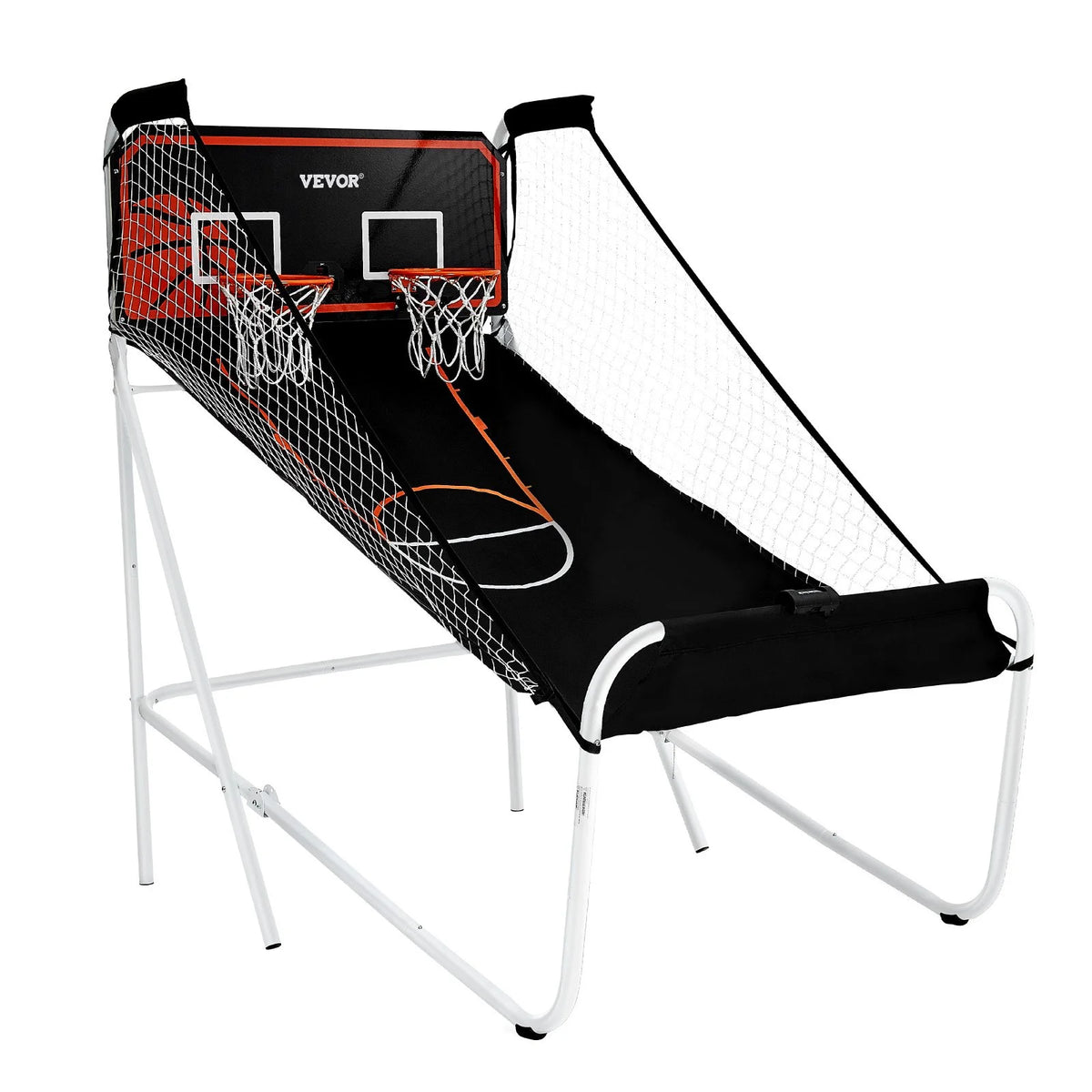 VEVOR Foldable Basketball Arcade Game, 2 Player Indoor Basketball Game, Home Dual Shot Sport with 5 Balls, 8 Game Modes, Electronic Scoreboard, and Inflation Pump, for Kids, Adults (Black & White) - View 10