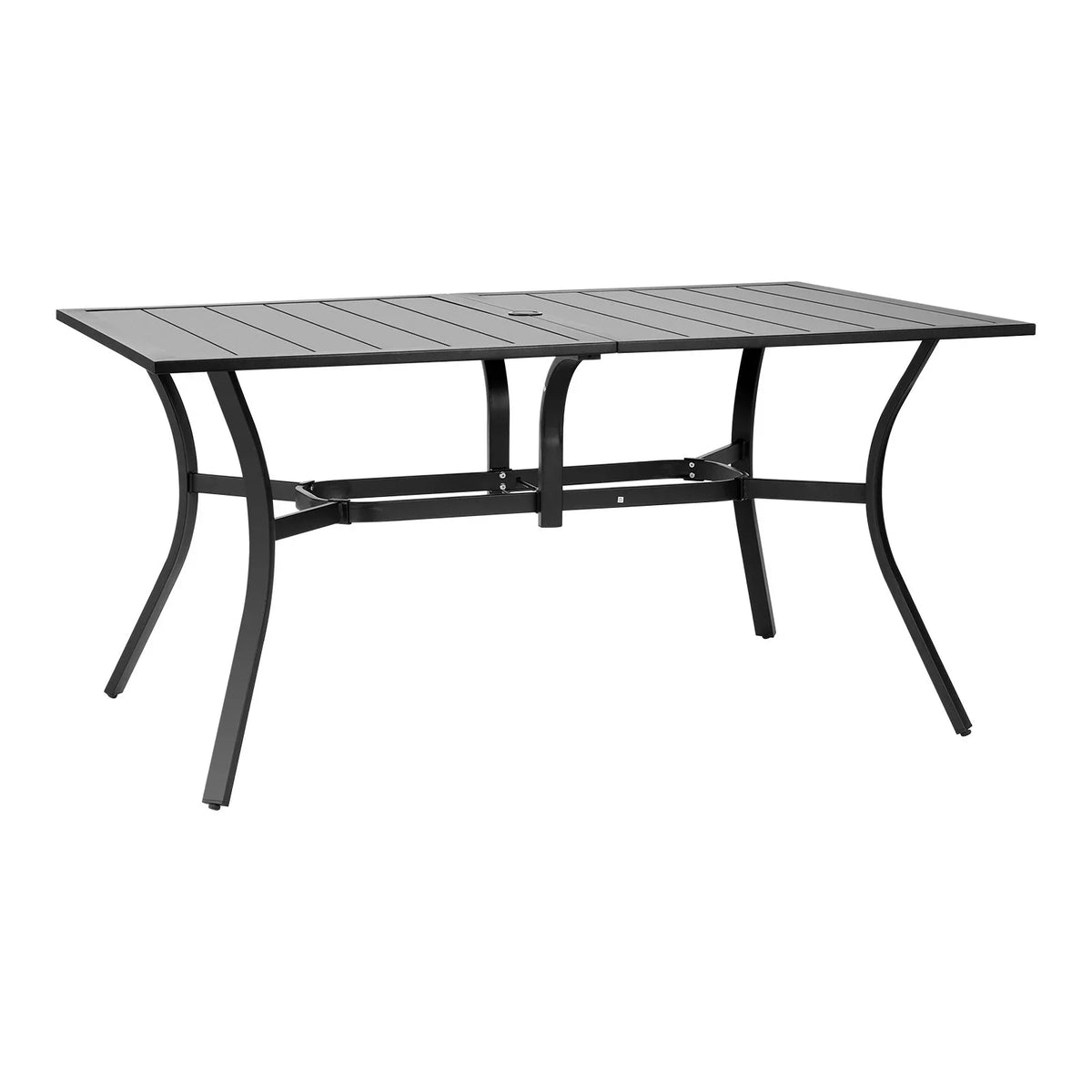 VEVOR Outdoor Patio Dining Table Rectangular Metal Slat Garden Furniture for 6 - View 10