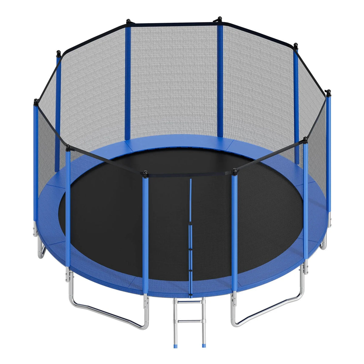 VEVOR Outdoor Trampoline, 15FT Round Recreational Trampoline with Enclosure Net, ASTM Approved, Heavy Duty Trampolines, Max 470 lbs Weight Capacity, Anti-Rust Backyard Trampolines for Kids & Adults - View 9