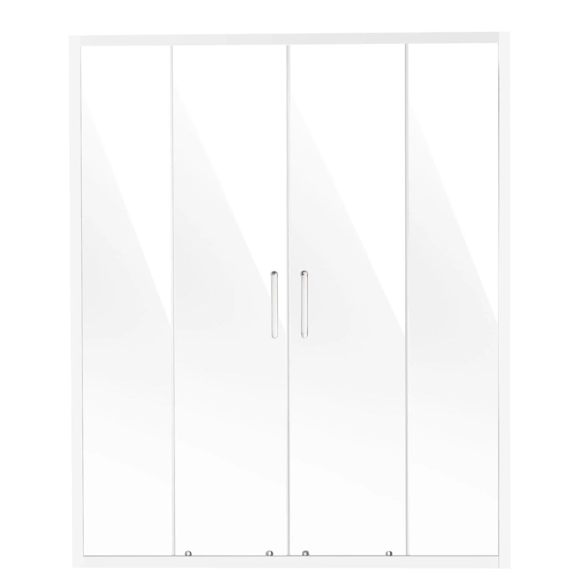 VEVOR Semi-frameless Shower Door, 57.8-59 W x 70 H in, Double Sliding Glass Door with 1/4 in(6mm) Clear Tempered Glass, Waterproof Shatterproof NANO Stainproof with Stainless Steel Hardware, Chrome - View 10