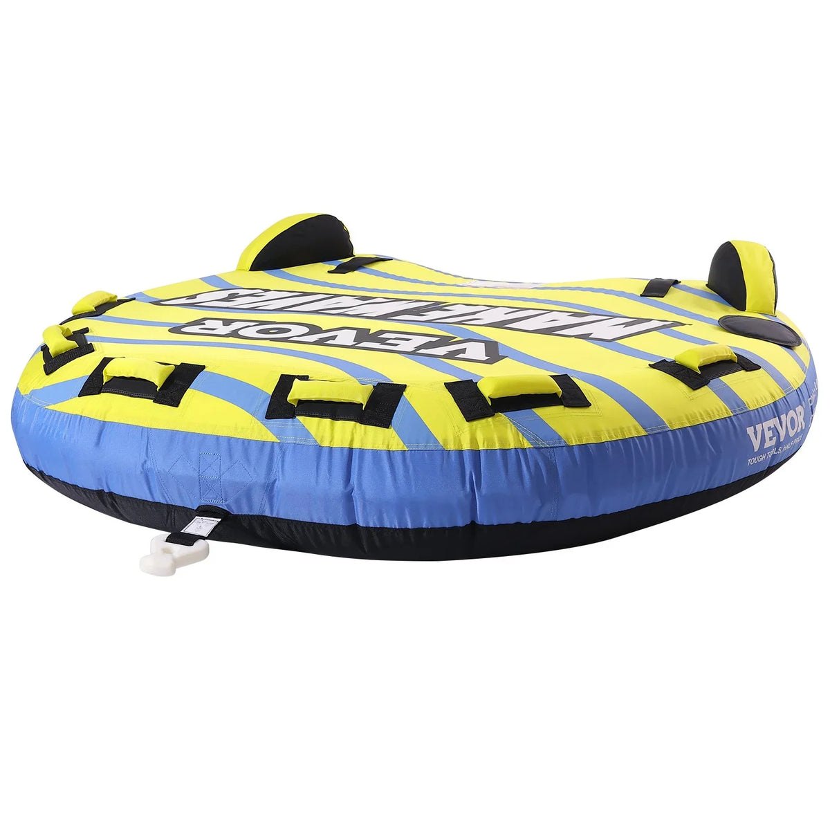 VEVOR Towable Tube for Boating, 1-3 Riders Inflatable Towable Tube with Bumper Fins, 510 lbs Water Sport Towable Tubes for Boats to Pull, Full Nylon Cover, EVA Grab Handles and Speed Safety Valve - View 10