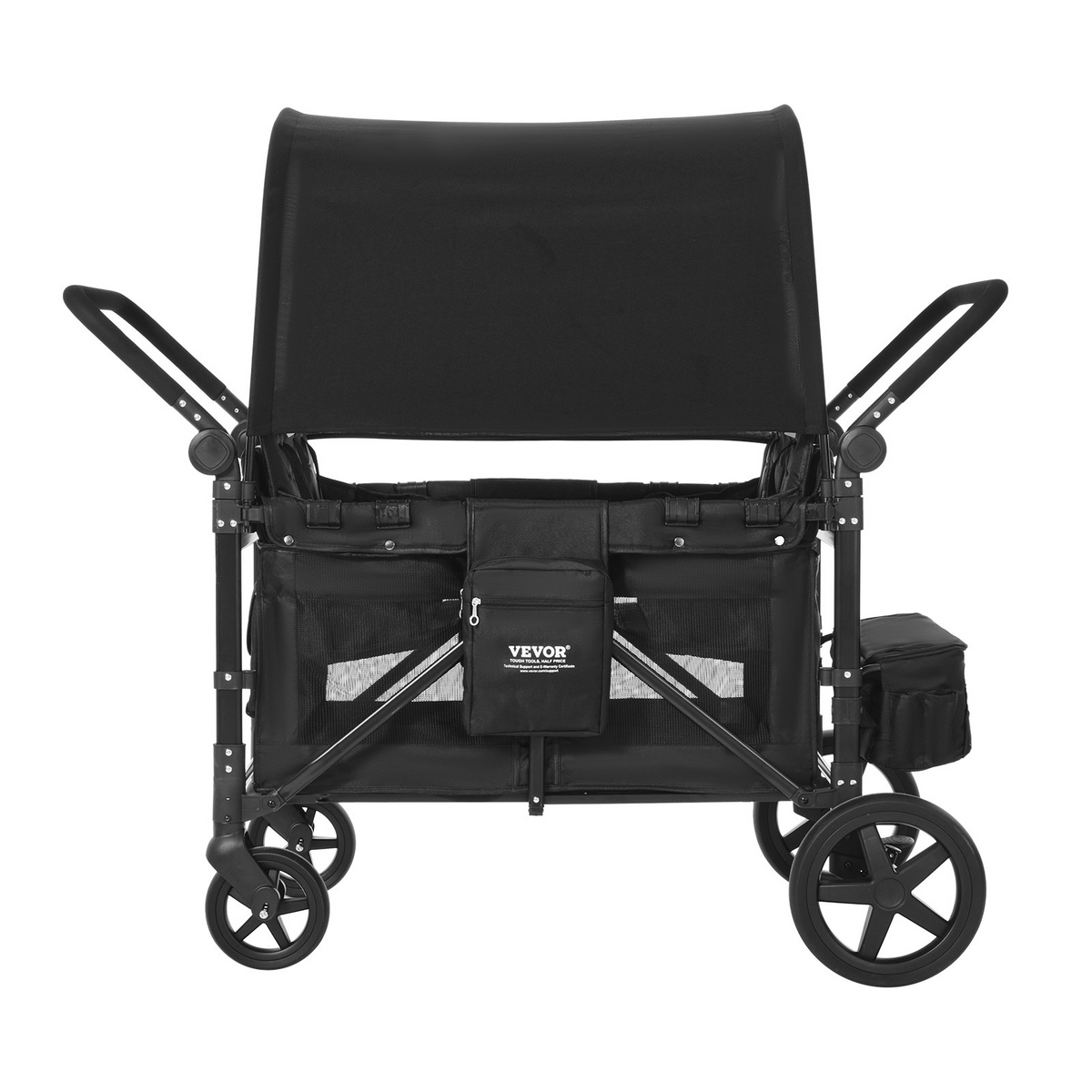 Wagon Stroller for 4 Kids Push Pull Quad Collapsible Stroller 330LBS Loading - View 10