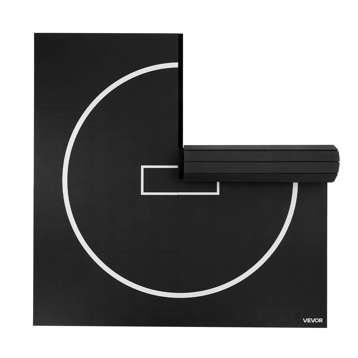 10x10 ft Wrestling Mat, Martial Arts Thick Mat for Home Gym Workouts Exercise, Waterproof PVC Roll-Up Training Mats with Circles, for Gymnastics, Tatami, Jiu Jitsu BJJ MMA Judo, Boxing, Black - View 10