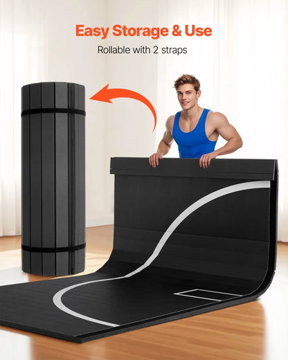10x10 ft Wrestling Mat, Martial Arts Thick Mat for Home Gym Workouts Exercise, Waterproof PVC Roll-Up Training Mats with Circles, for Gymnastics, Tatami, Jiu Jitsu BJJ MMA Judo, Boxing, Black - View 6
