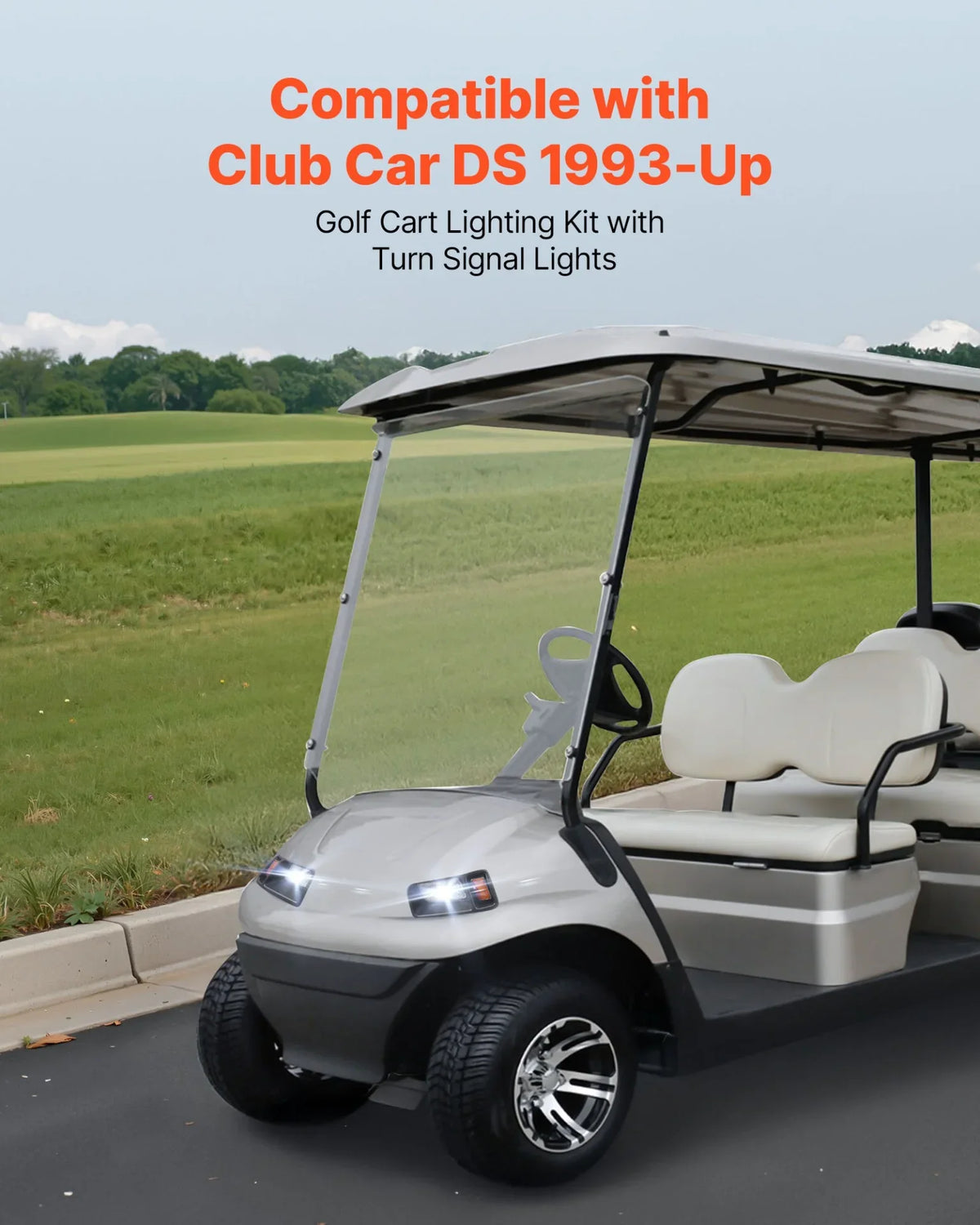 12V Golf Cart LED Headlight Tail Light Kit Legal Street For Club Car DS 1993-Up