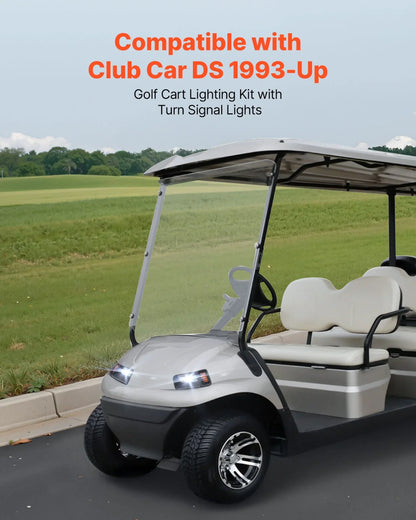 12V Golf Cart LED Headlight Tail Light Kit Legal Street For Club Car DS 1993-Up