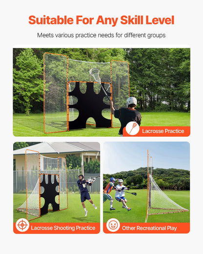 12x9 ft 3-IN-1 Lacrosse Goal Net with Backstop and Target Rebounder Equipment - View 6