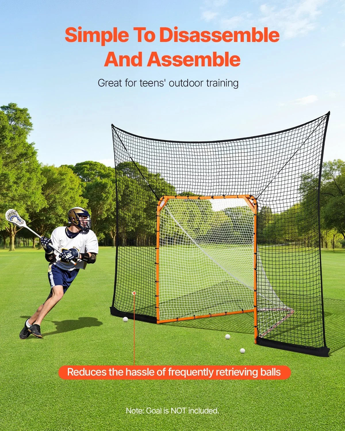 12x9 ft Hockey Lacrosse Goal Backstop Training Net Extended Coverage Net Only