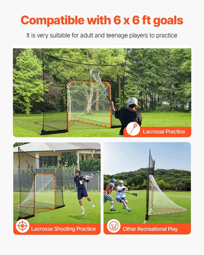 12x9 ft Hockey Lacrosse Goal Backstop Training Net Extended Coverage Net Only - View 4