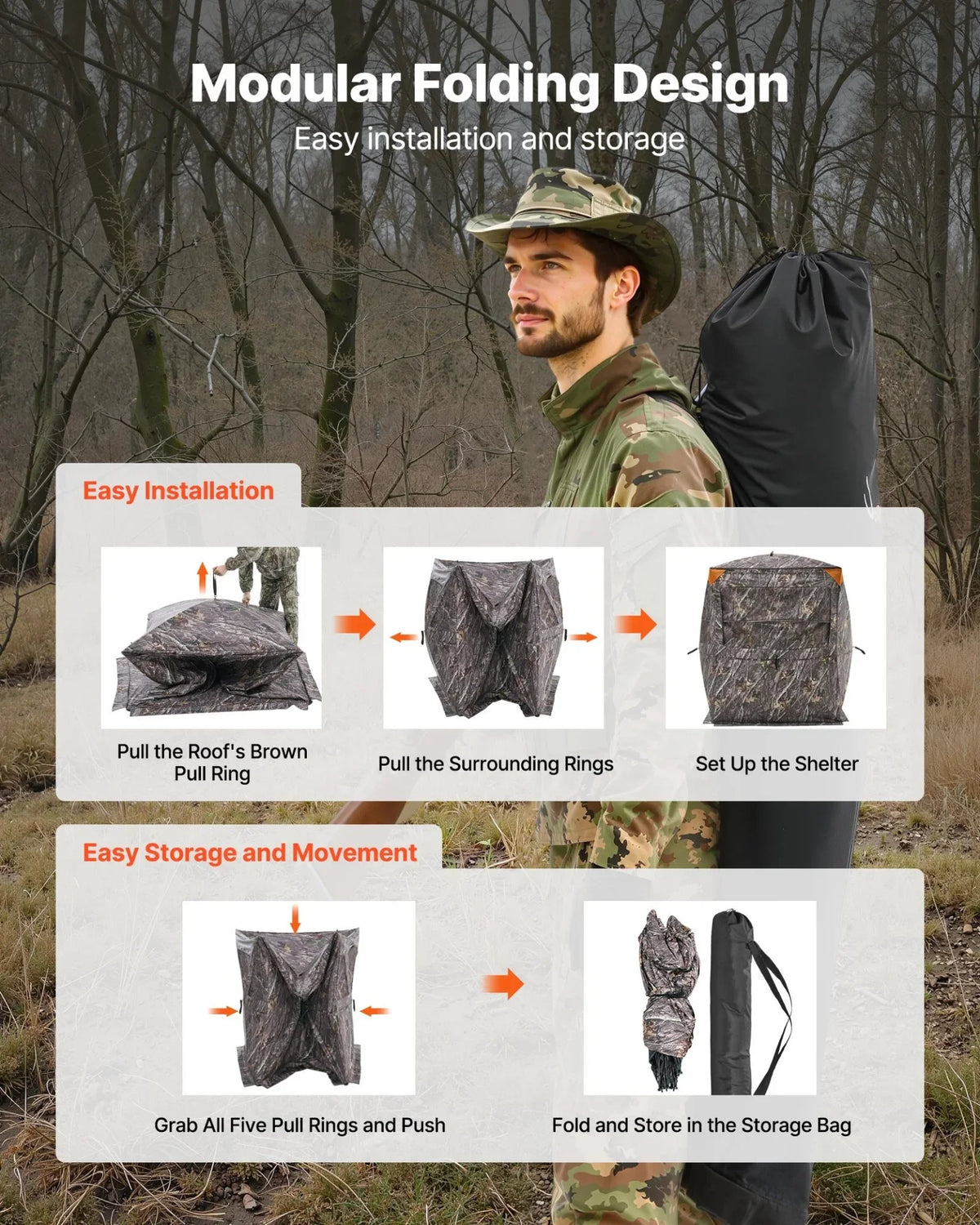 2-3 Person Portable Hunting Blind Thermal Ground Deer Duck Blind Carrying Bag - View 5