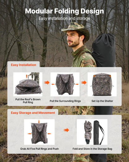 2-3 Person Portable Hunting Blind Thermal Ground Deer Duck Blind Carrying Bag - View 5