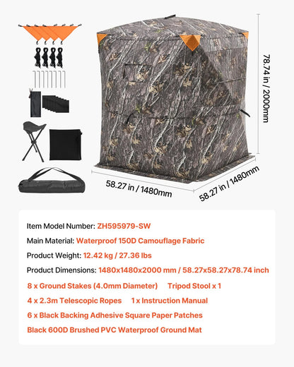 2-3 Person Portable Hunting Blind Thermal Ground Deer Duck Blind Carrying Bag - View 6