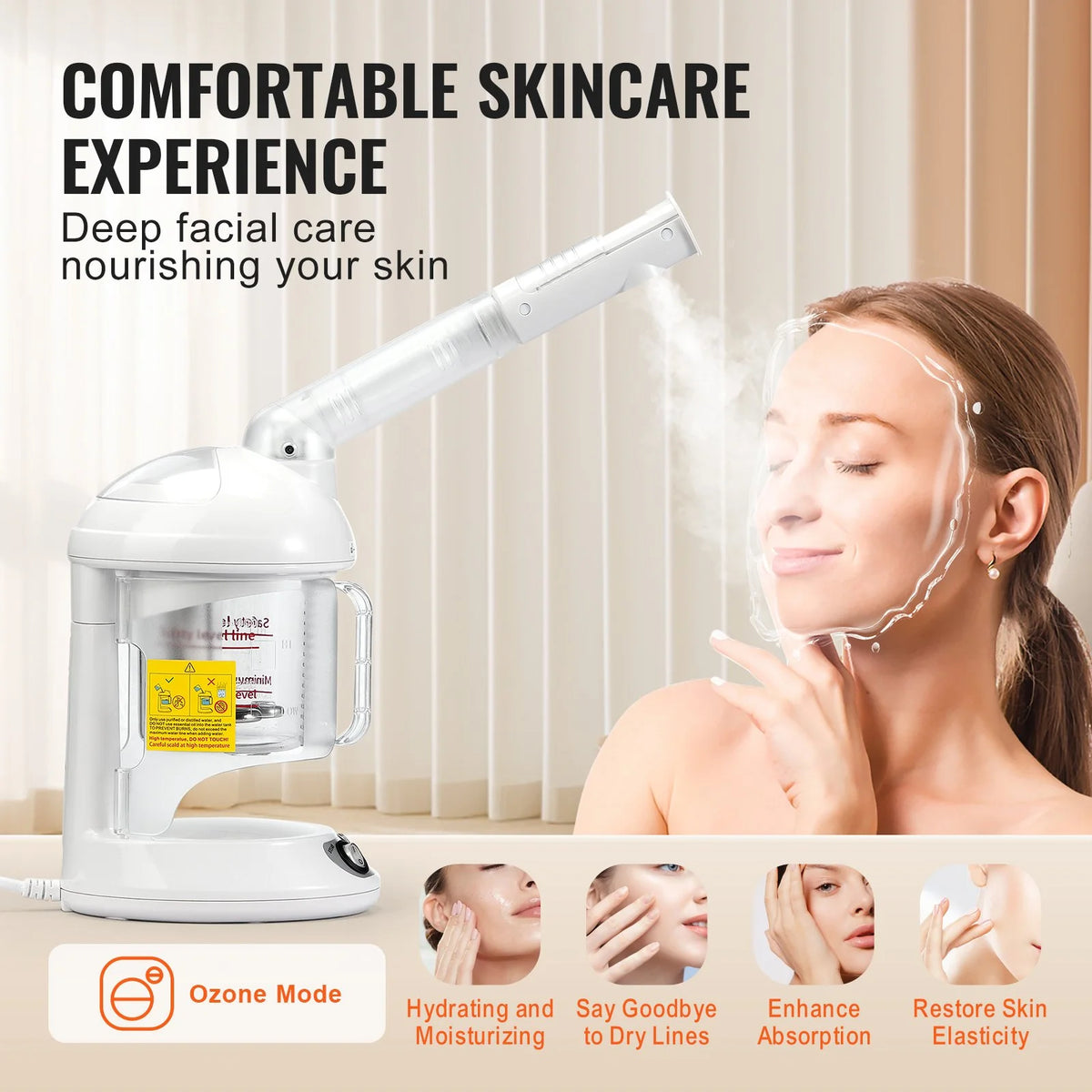 2 in 1 Hair & Facial Steamer Professional Hair Steamer with Bonnet Hood - View 3