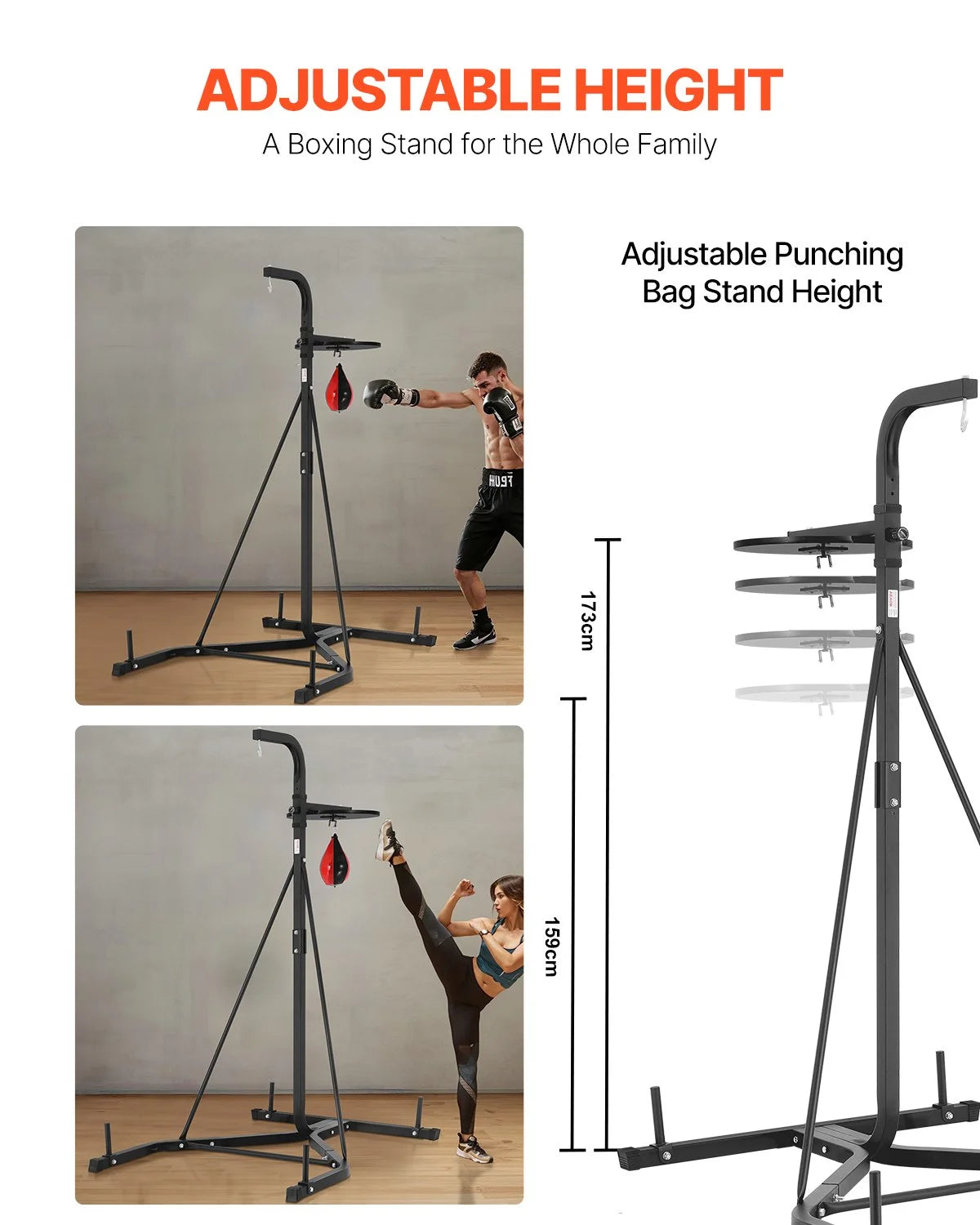 2 in 1 Heavy Duty Punching Bag Frame Boxing Punching Fitness Stand Steel - View 2
