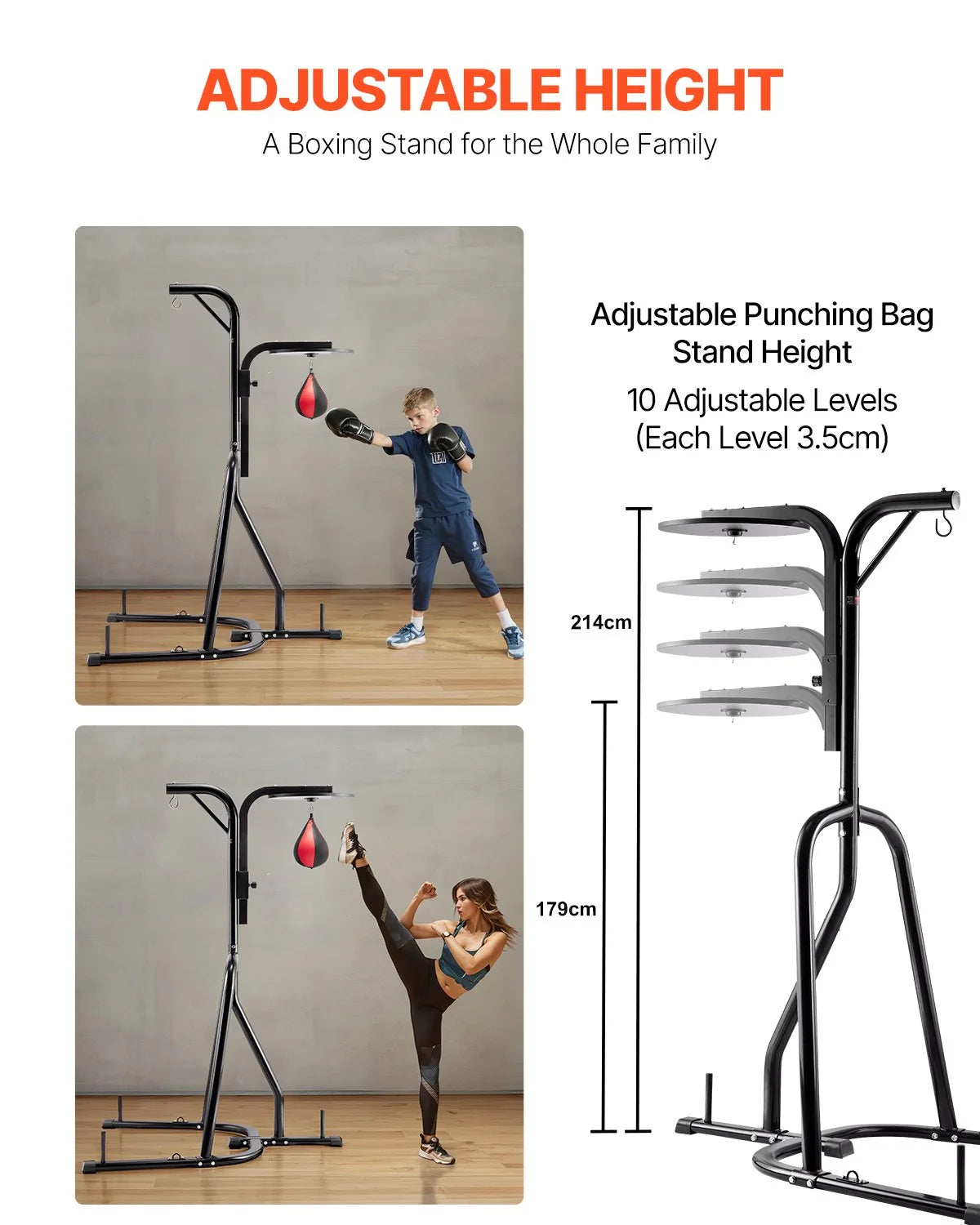 2 in 1 Heavy Duty Punching Bag Frame Boxing Punching Fitness Stand Steel - View 2