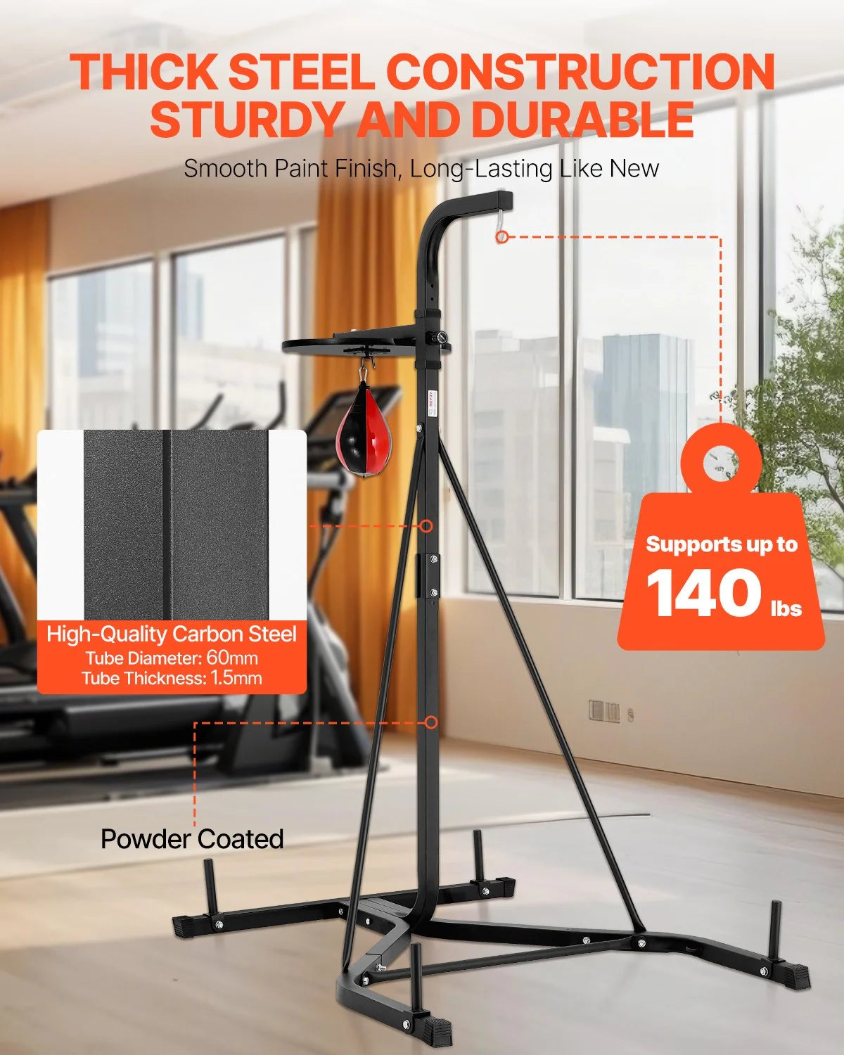 2 in 1 Heavy Duty Punching Bag Frame Boxing Punching Fitness Stand Steel - View 3