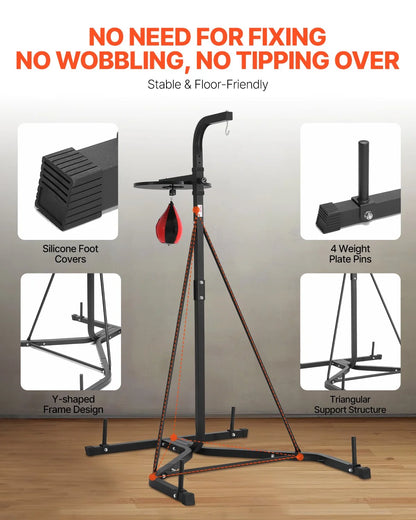 2 in 1 Heavy Duty Punching Bag Frame Boxing Punching Fitness Stand Steel - View 4