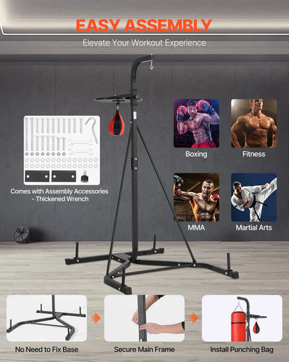 2 in 1 Heavy Duty Punching Bag Frame Boxing Punching Fitness Stand Steel - View 5