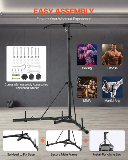 2 in 1 Heavy Duty Punching Bag Frame Boxing Punching Fitness Stand Steel - View 6