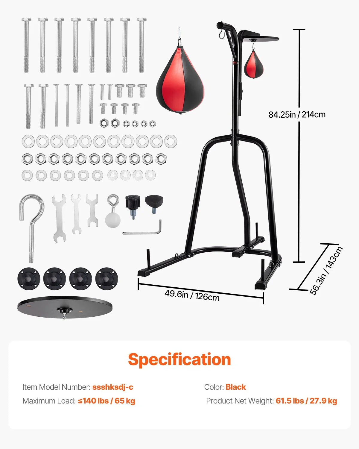 2 in 1 Heavy Duty Punching Bag Frame Boxing Punching Fitness Stand Steel - View 6
