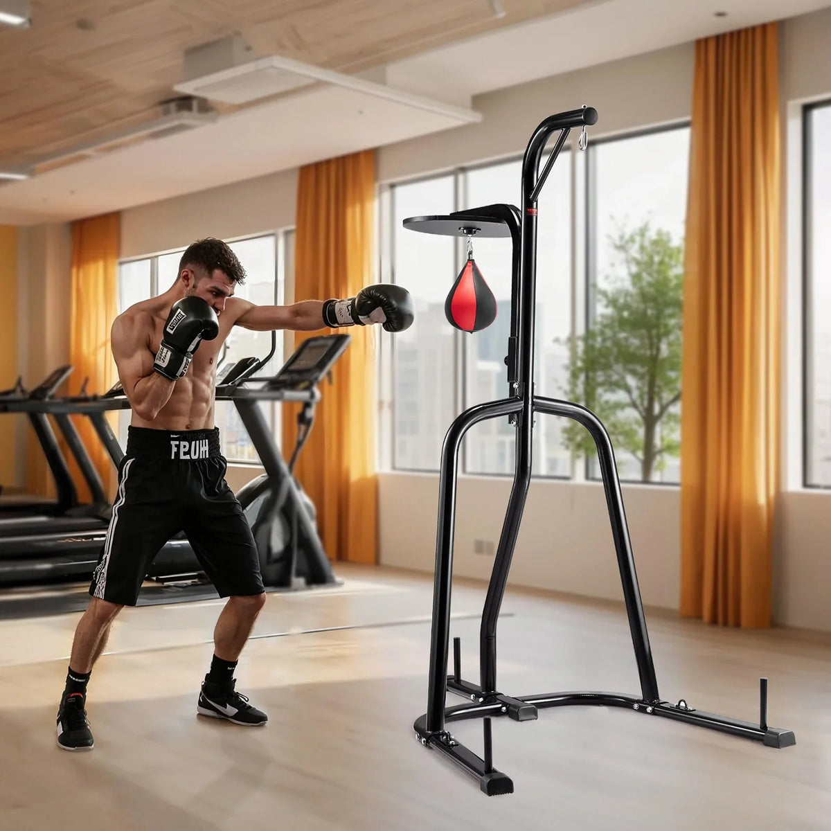2 in 1 Heavy Duty Punching Bag Frame Boxing Punching Fitness Stand Steel - View 7