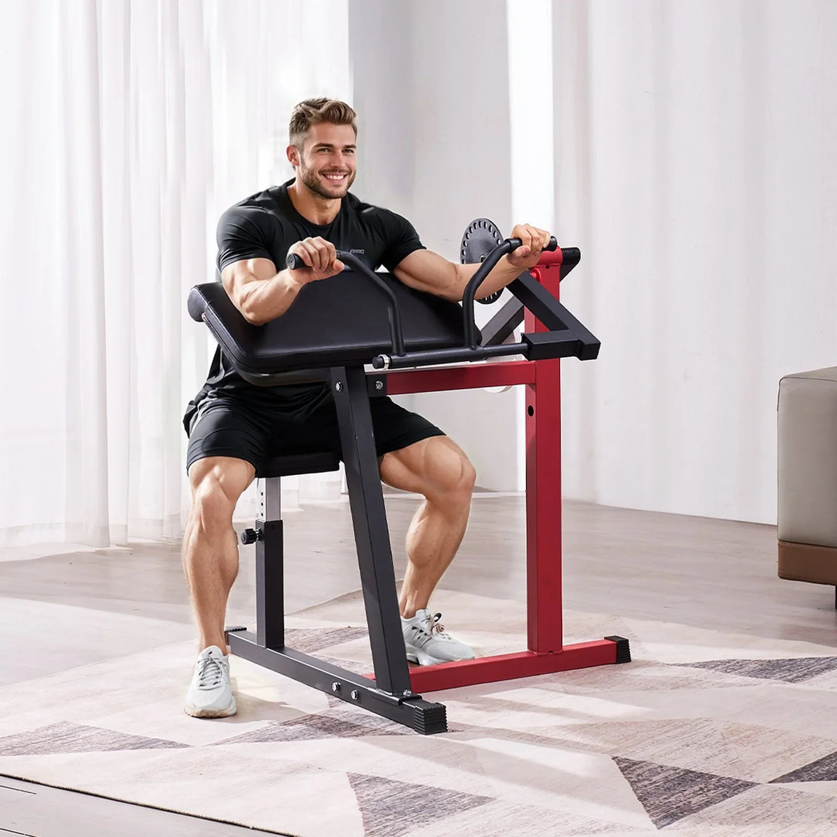 2 in 1 Preacher Curl Bench Bicep Curls and Triceps Extension Machine Home Gym - View 7