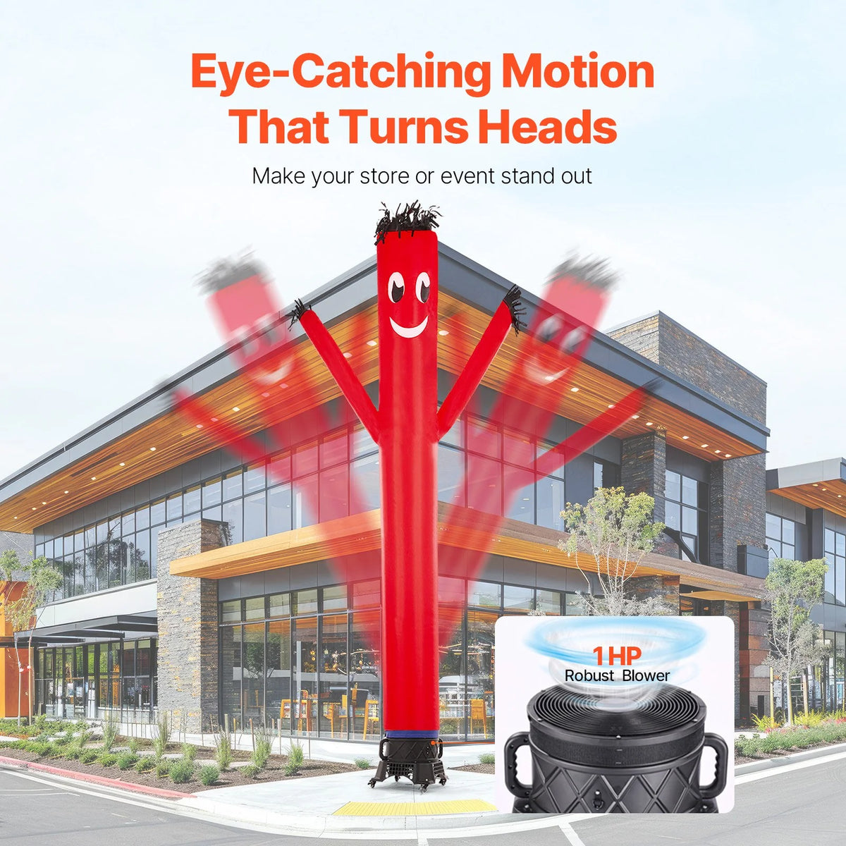 20 ft Air Dancers Wacky Waving Inflatable Tube Man with 1 HP Blower Fan - View 2