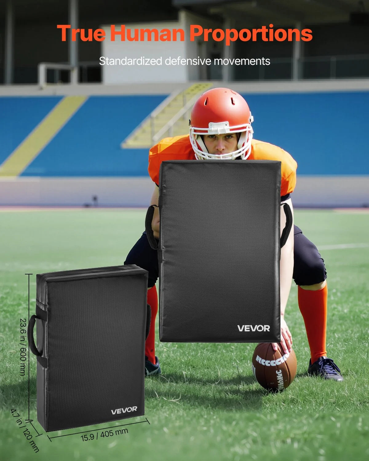 24x16in Football Blocking Tackle Dummy Heavy Duty Kick Shield Pad Handles 1PCS