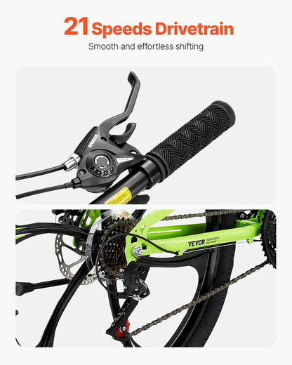 26" Folding Mountain Bike MTB Bicycle 21 Speed Full Suspension Dual Disc Brakes - View 2