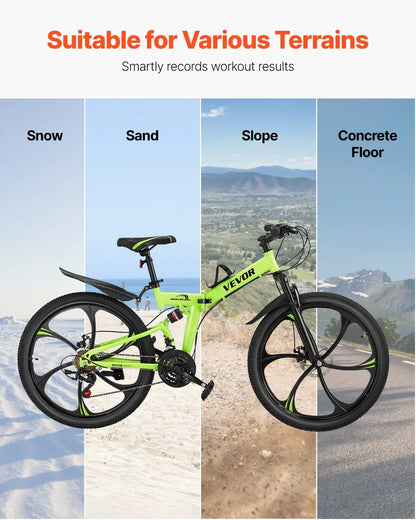 26" Folding Mountain Bike MTB Bicycle 21 Speed Full Suspension Dual Disc Brakes - View 5
