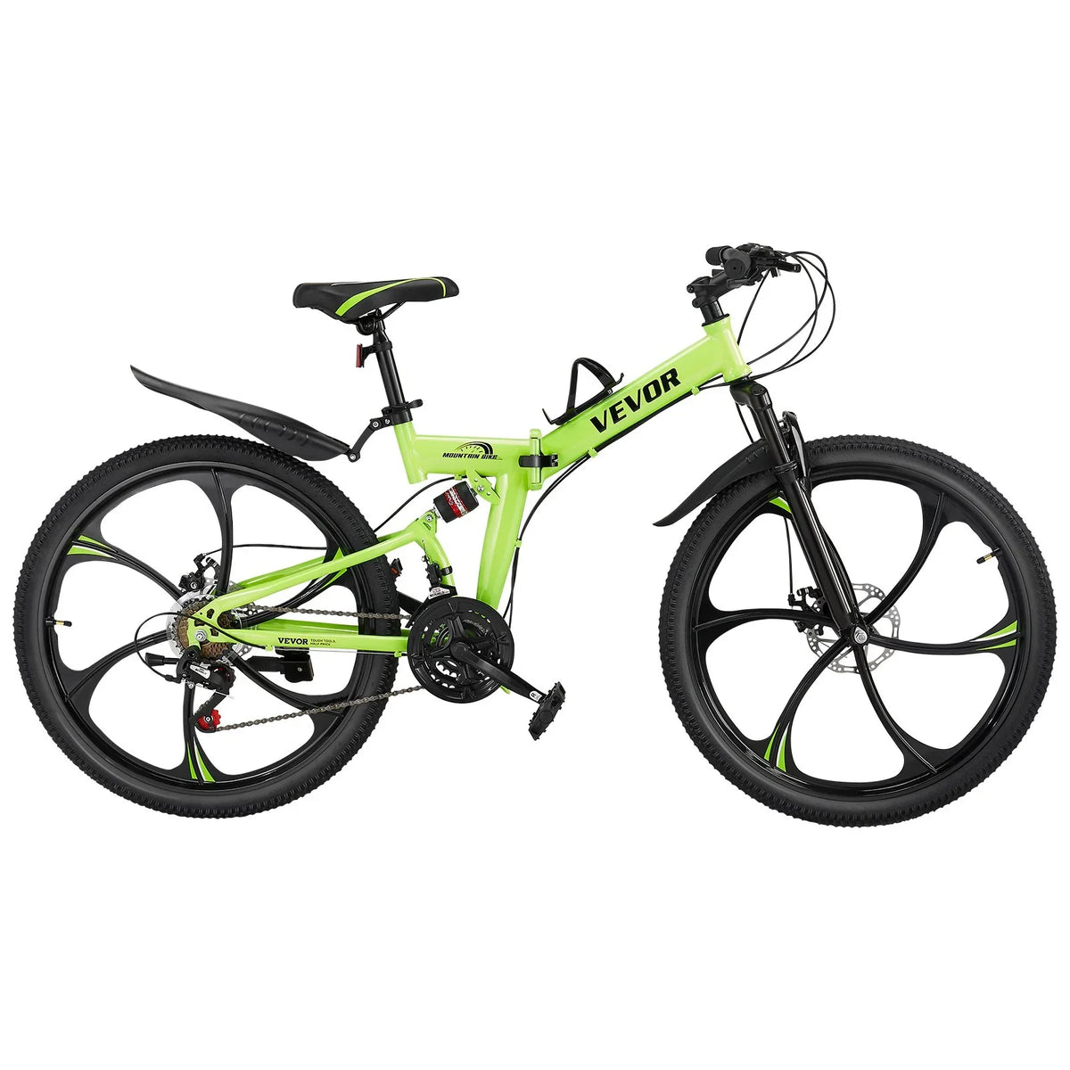 26" Folding Mountain Bike MTB Bicycle 21 Speed Full Suspension Dual Disc Brakes - View 8