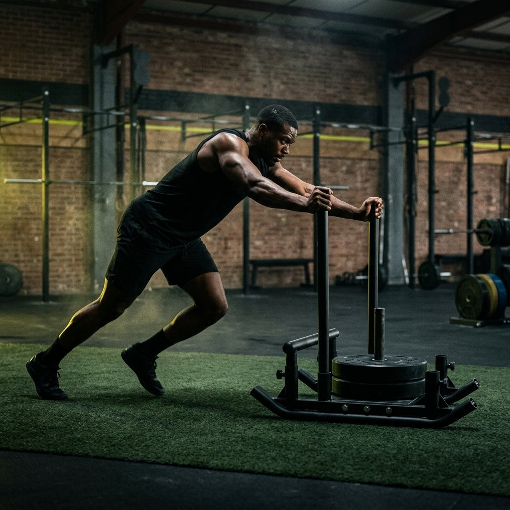 Weight Power Pull Push Sled Workout Fitness Strength Speed Training Sled Black