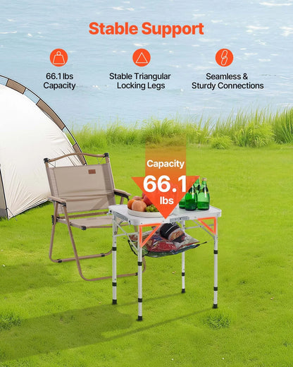 2ft Folding Portable Camping Table Aluminum Outdoor Table Adjustable Height - View 2