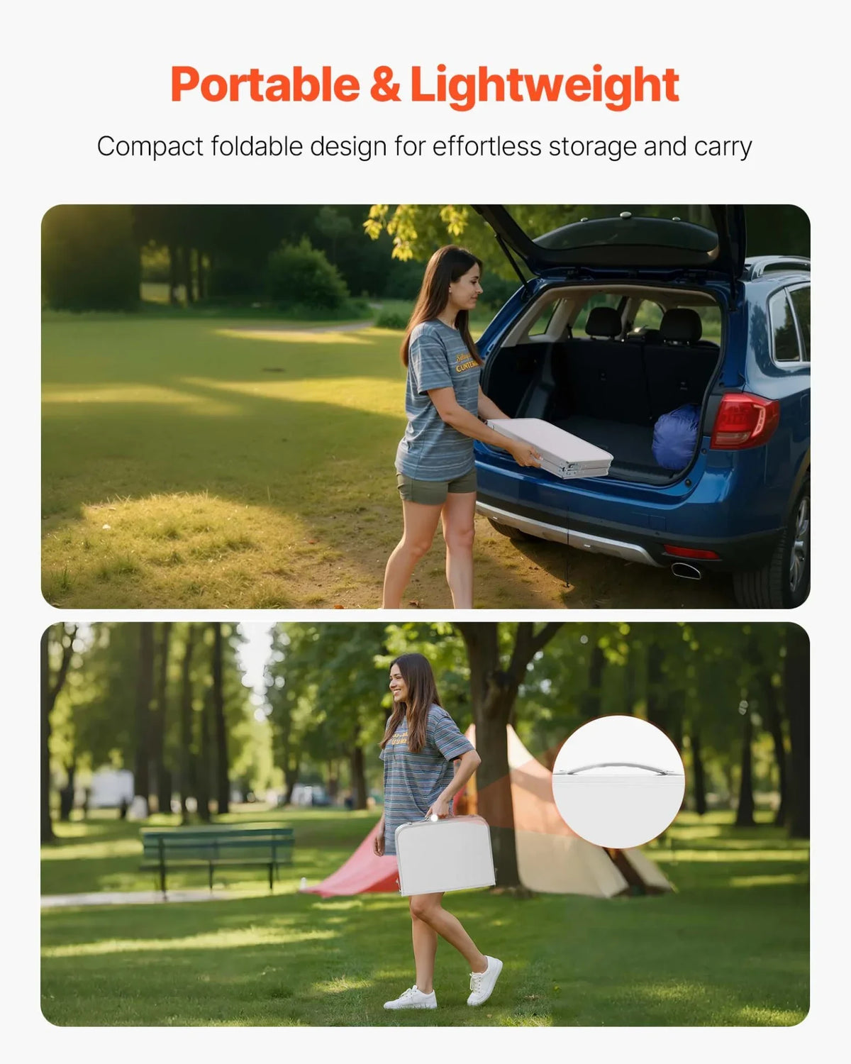 2ft Folding Portable Camping Table Aluminum Outdoor Table Adjustable Height - View 4