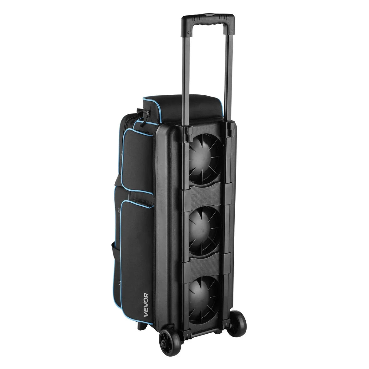 3 Ball Bowling Bag with Wheels Double Roller Bowling Bag with Shoe Compartment - View 9