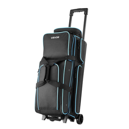 3 Ball Bowling Bag with Wheels Double Roller Bowling Bag with Shoe Compartment - View 10