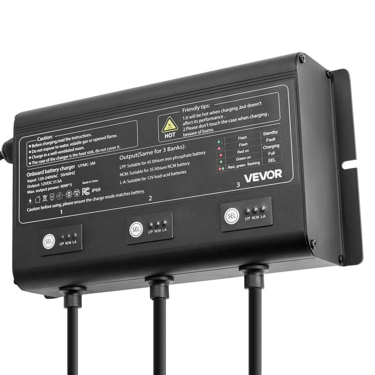 3-Bank 5A 12V Smart Marine Battery Charger Onboard IP68 Waterproof Boat RV Yacht - View 9