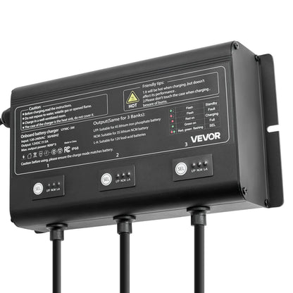 3-Bank 5A 12V Smart Marine Battery Charger Onboard IP68 Waterproof Boat RV Yacht - View 9